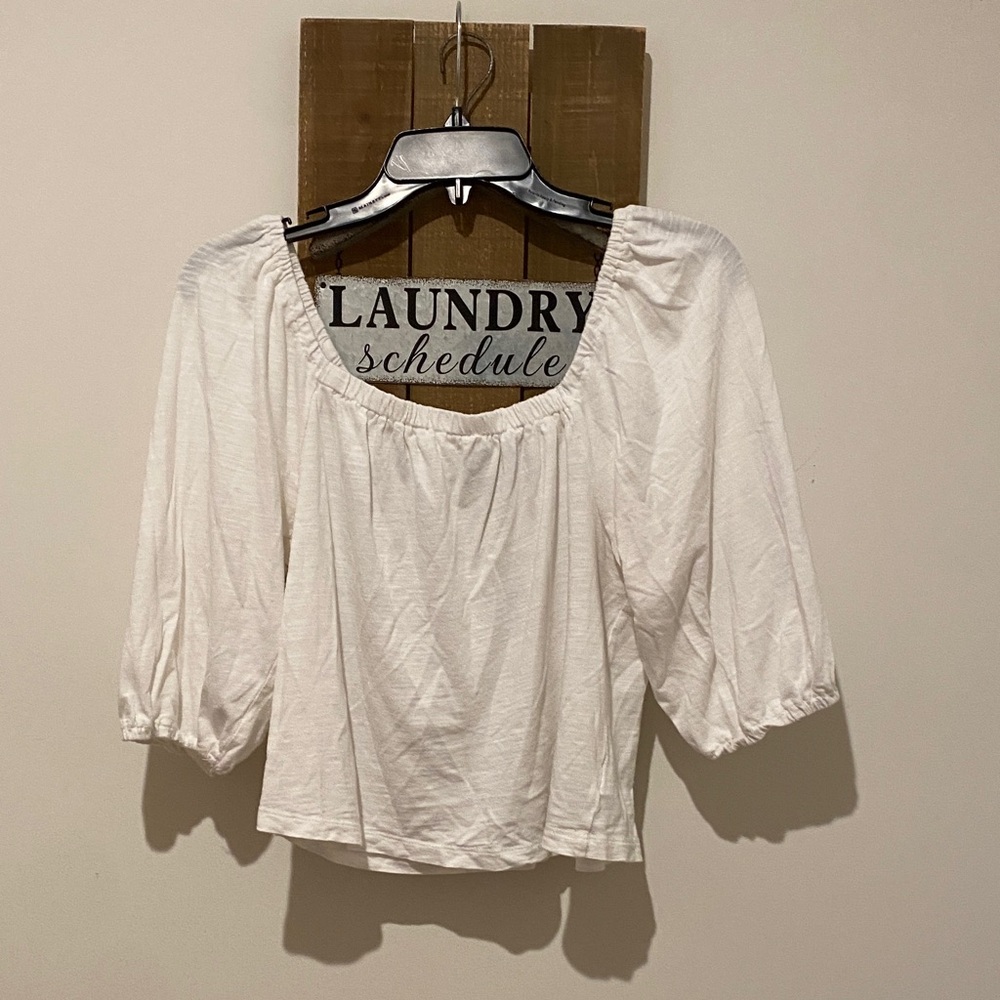 Sanctuary White Puff Sleeve Blouse